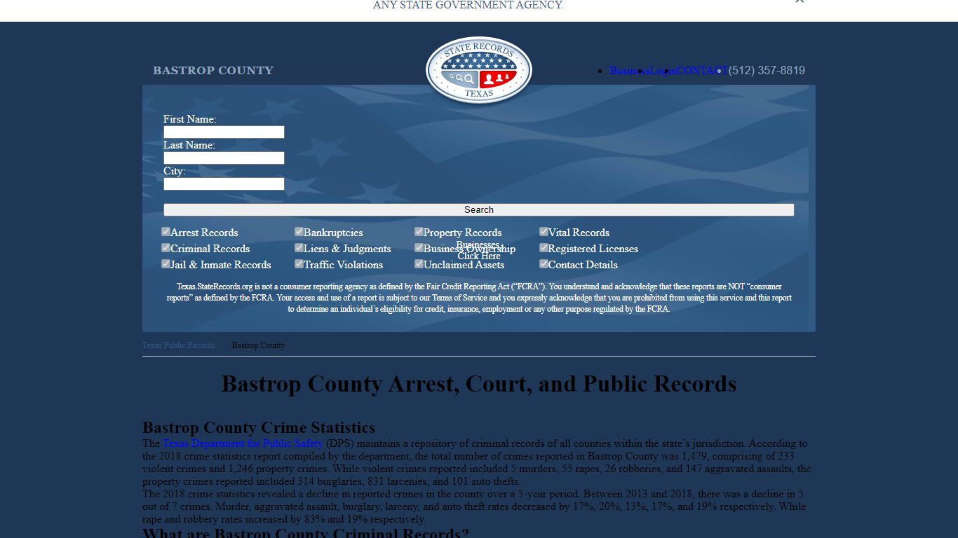 Bastrop County Arrest, Court, and Public Records